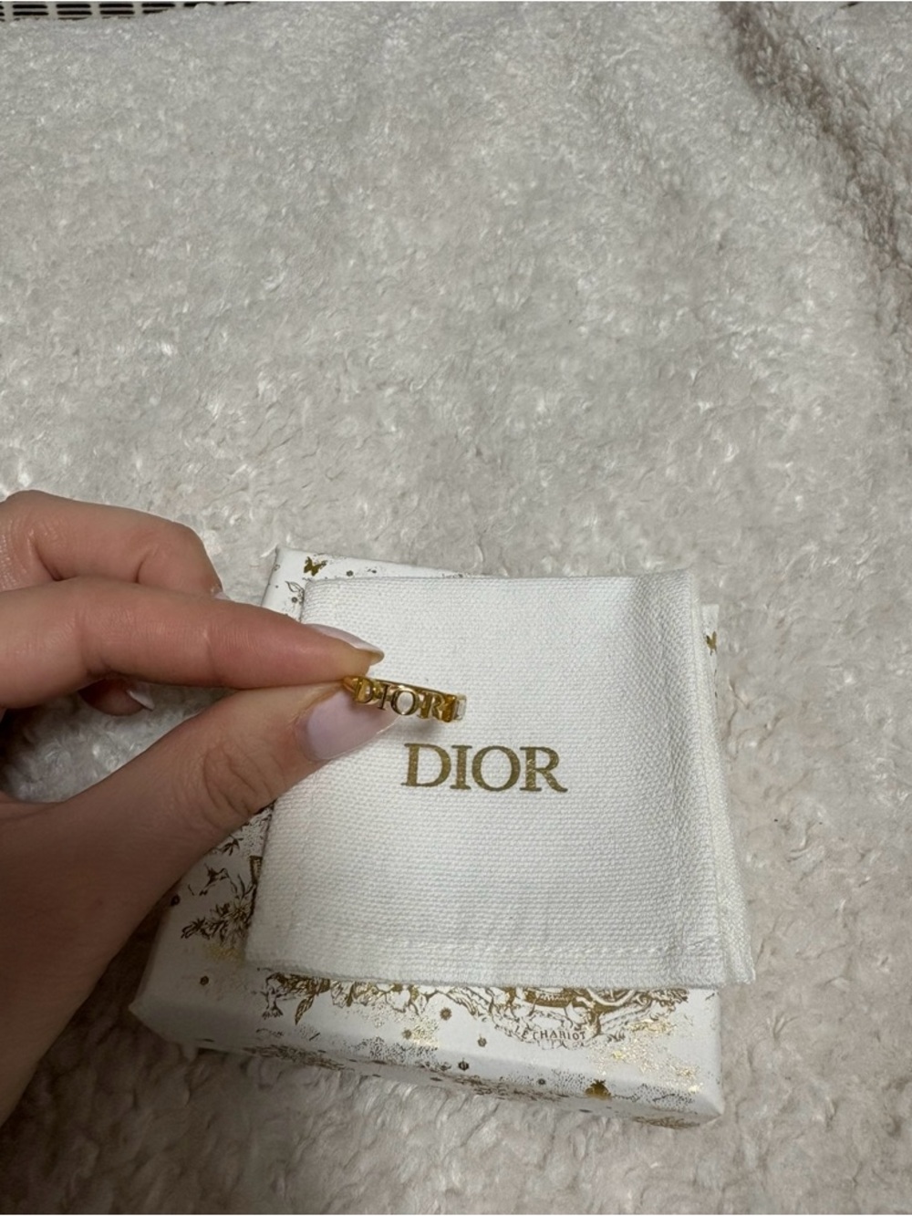 Dior gold logo ring